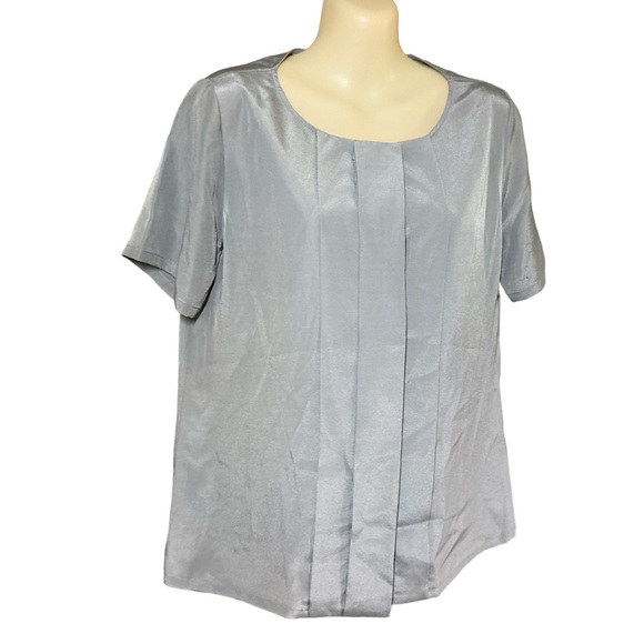 Pendleton Gray Silver Polyester Silky Blouse Size 6 NWOT - Picture 2 of 6